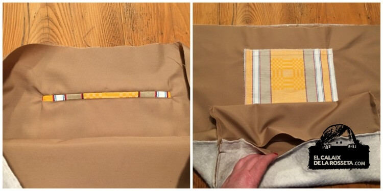 Bolsa tipo capazo en tela de colchón en amarillo